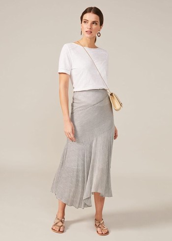 Phase Eight Tilia Stripe Skirts Dark Grey USA | 1407328-OK